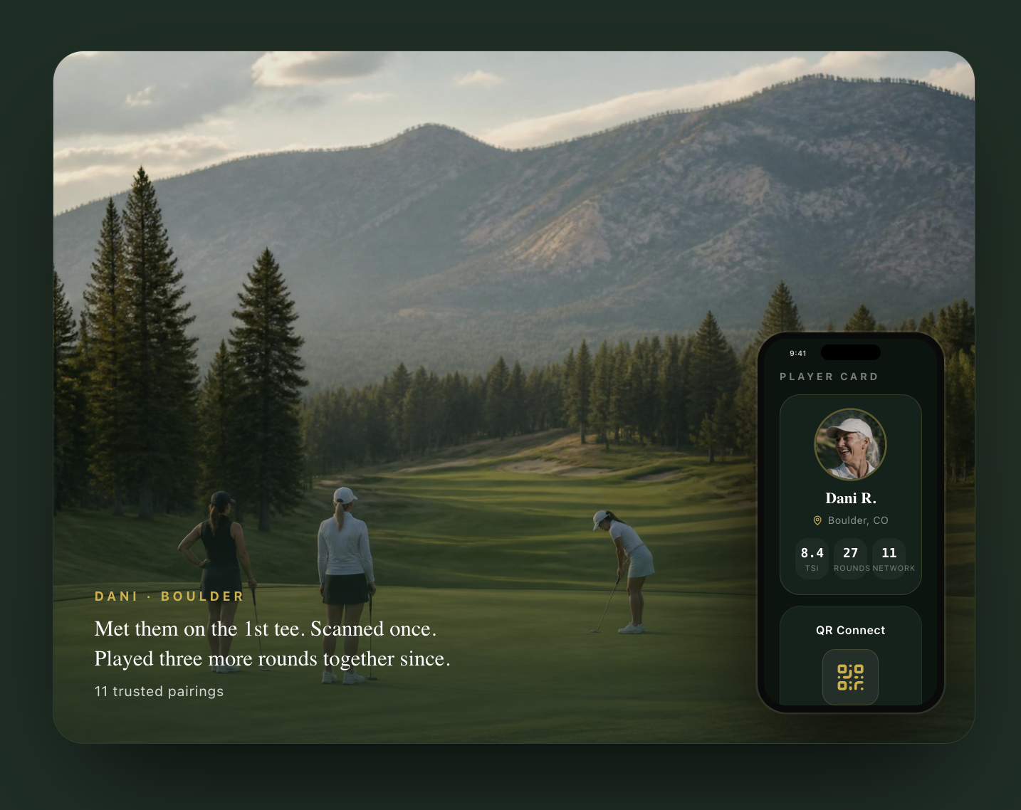 TeeStakes player card and Network profile